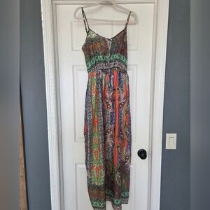 Peach Royal Women's Long Maxi Sun Dress, Spaghetti Straps, Size M, LNWOT